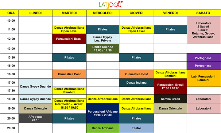 Palinsesto attività 2025-2026